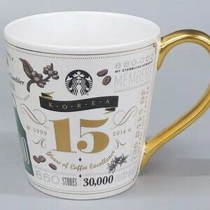 Rare Starbucks Korea 2014 15th Anniversary Coffee Mug